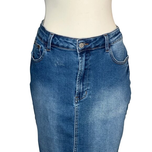 Judy Blue Lewiston High Rise distressed denim skirt size 2X (18/20) - Picture 5 of 14